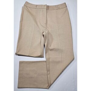 J. McLaughlin Womens Beige Straight Leg Ponte Trousers High Rise Size 8 Seamed